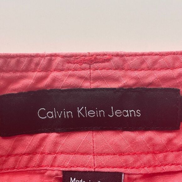 Calvin Klein Women's High Rise Cropped‎ Pants Pink Coral Size 16 - Picture 9 of 13